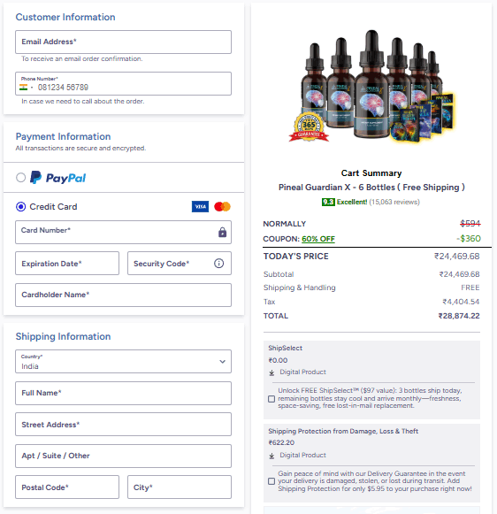 Pineal Guardian Checkout Page
